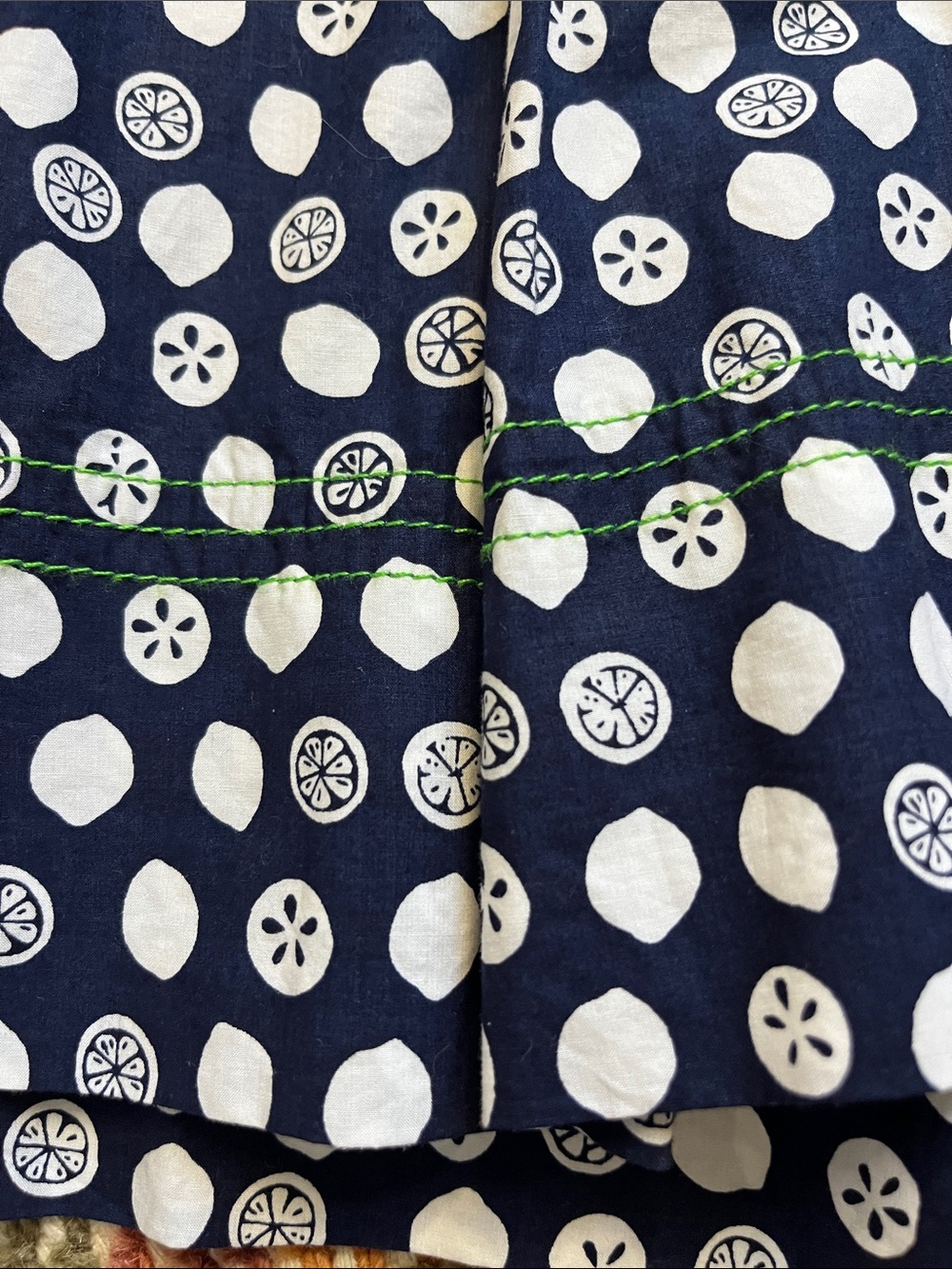 Lilly Pulitzer Lemons and Limes Pleated A Line Skirt Navy White Size 4 - Picture 5 of 12